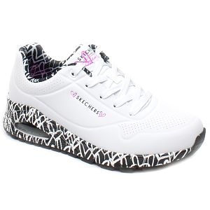 pantofi dama sport 155506 cu talpa negru/alb alb