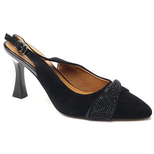 pantofi dama decupati H220 8390 negru
