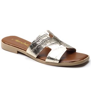 papuci dama 100 auriu croco