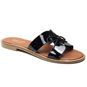 papuci dama FIOCCO negru lac