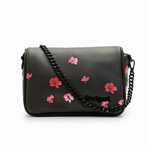banduliera dama negru cu flori 24SAXP77