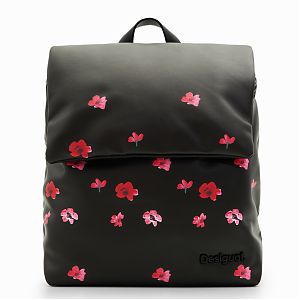 rucsac dama negru cu flori 24SAKP19